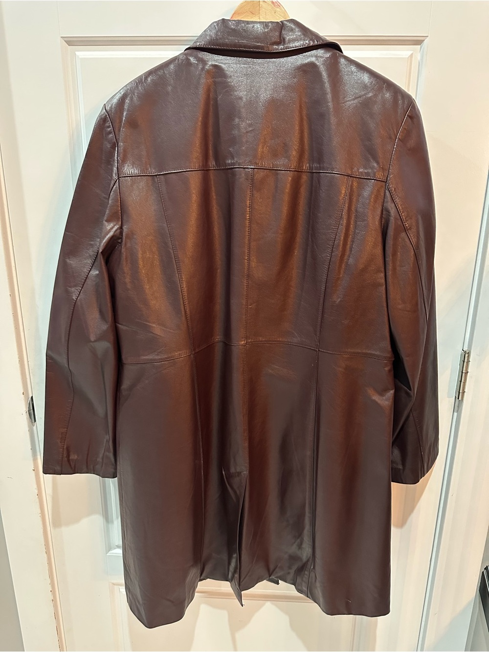 Danier Dark Brown/Deep Burgundy Leather Trench Coat - XL 14-16 - Picture 4 of 7
